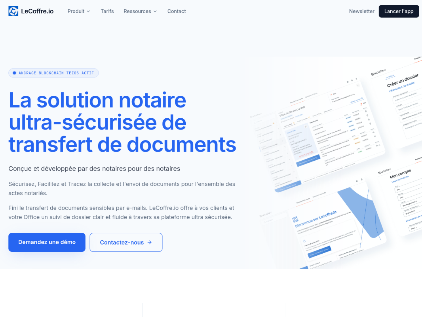 LeCoffre.io, transfert de documents notariaux